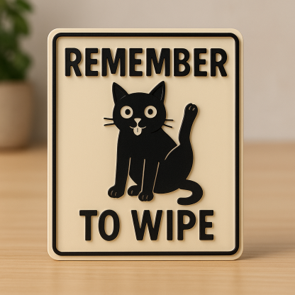 Funny Cat Bathroom Sign