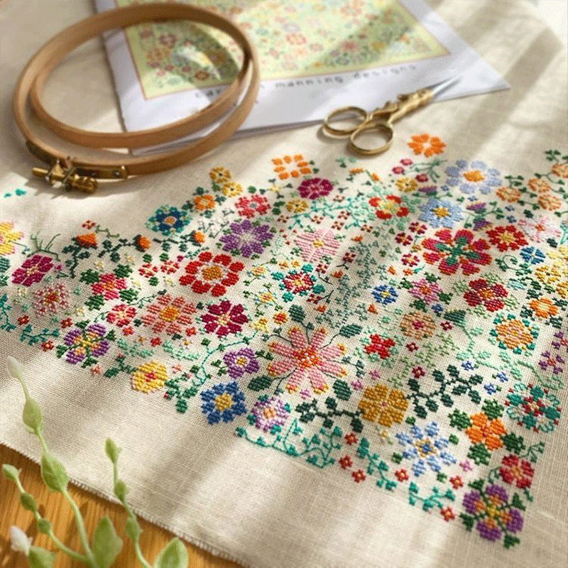 🌸"A Flower a Day" Cross Stitch Kit