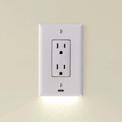 Outlet Cover with Integrated LED Night Light