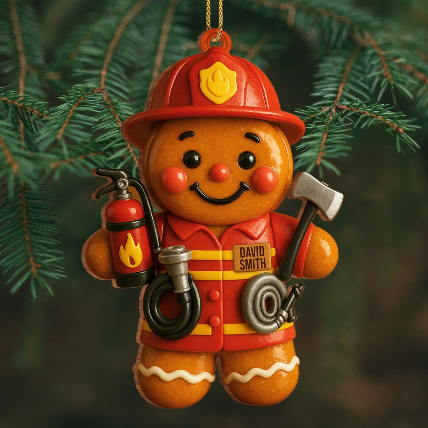 DIY Firefighter Gingerbread Ornament 🚒🍪