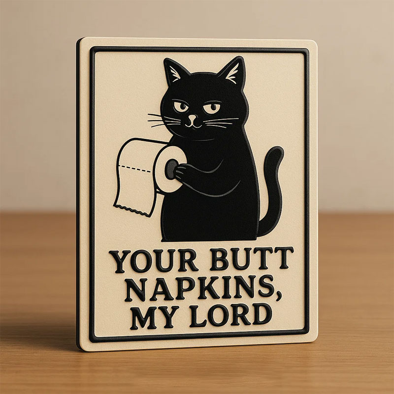 Funny Cat Bathroom Sign