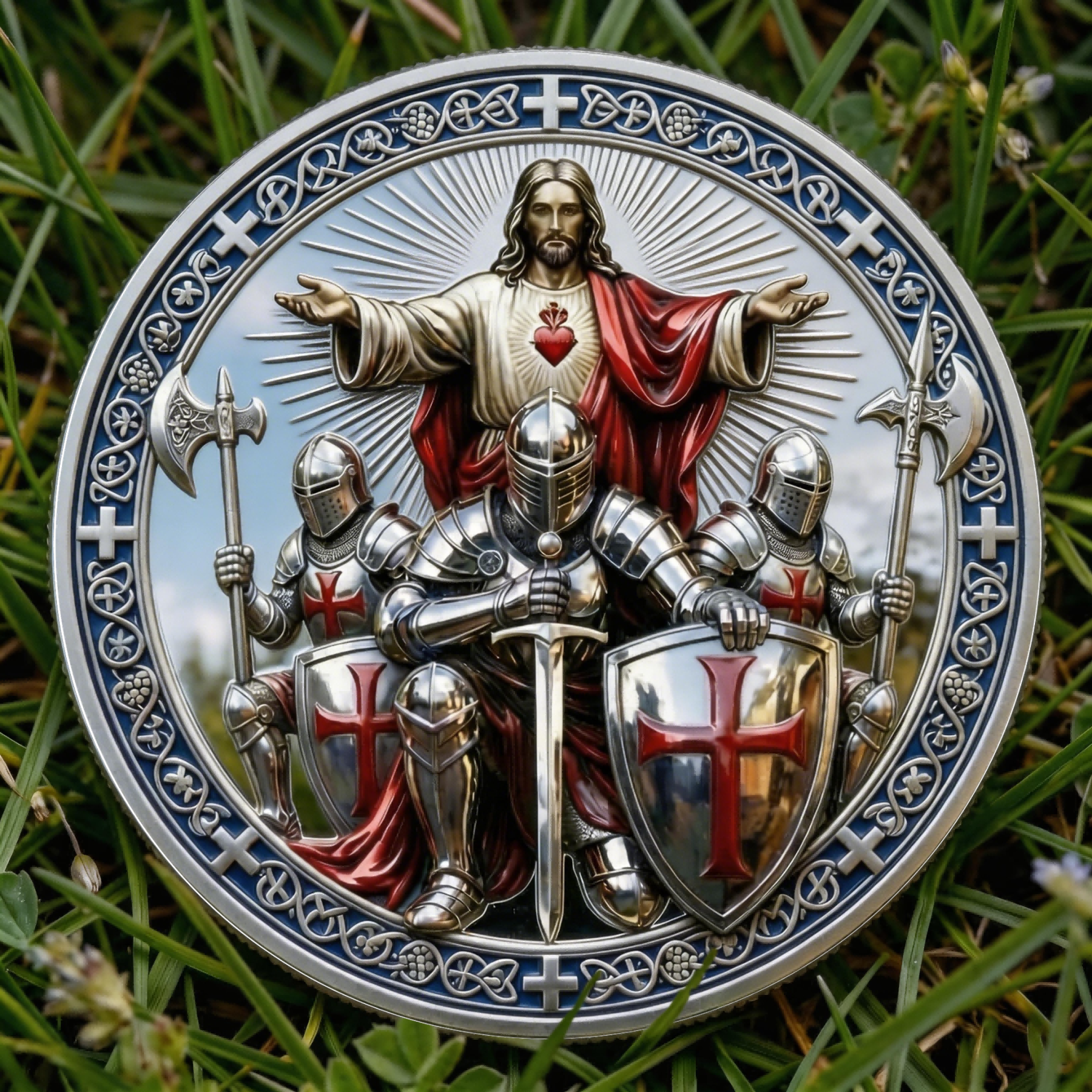 ⚡️Last Day 49% OFF - Sacred Brotherhood Knights Challenge Coin ✝️🛡️🪙
