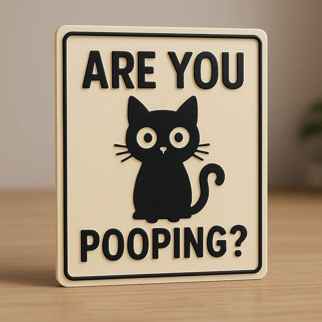 Funny Cat Bathroom Sign