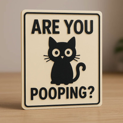 Funny Cat Bathroom Sign