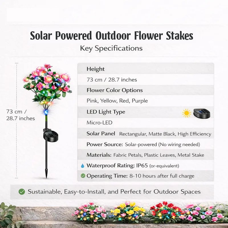 🌸✨ EverGlow Memorial Garden Bloom Lights – Featuring Ultra-Realistic Artificial Petals, Solar-Powered & Weatherproof🏷️