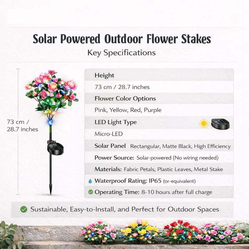 🌸✨ EverGlow Memorial Garden Bloom Lights – Featuring Ultra-Realistic Artificial Petals, Solar-Powered & Weatherproof🏷️