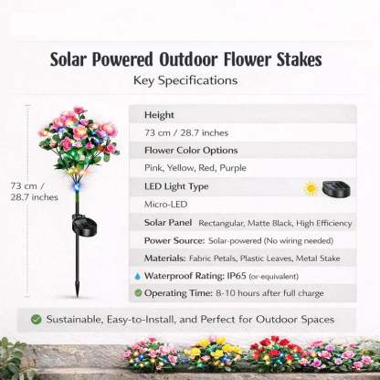 🌸✨ EverGlow Memorial Garden Bloom Lights – Featuring Ultra-Realistic Artificial Petals, Solar-Powered & Weatherproof🏷️