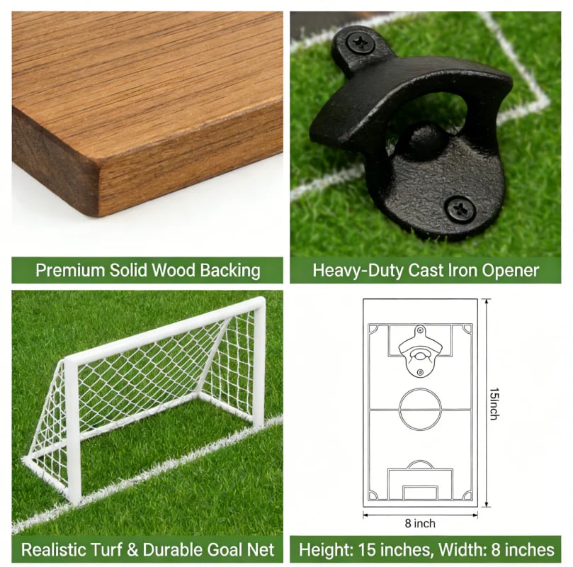 ⚽ Soccer Field Bottle Opener Wall Decor