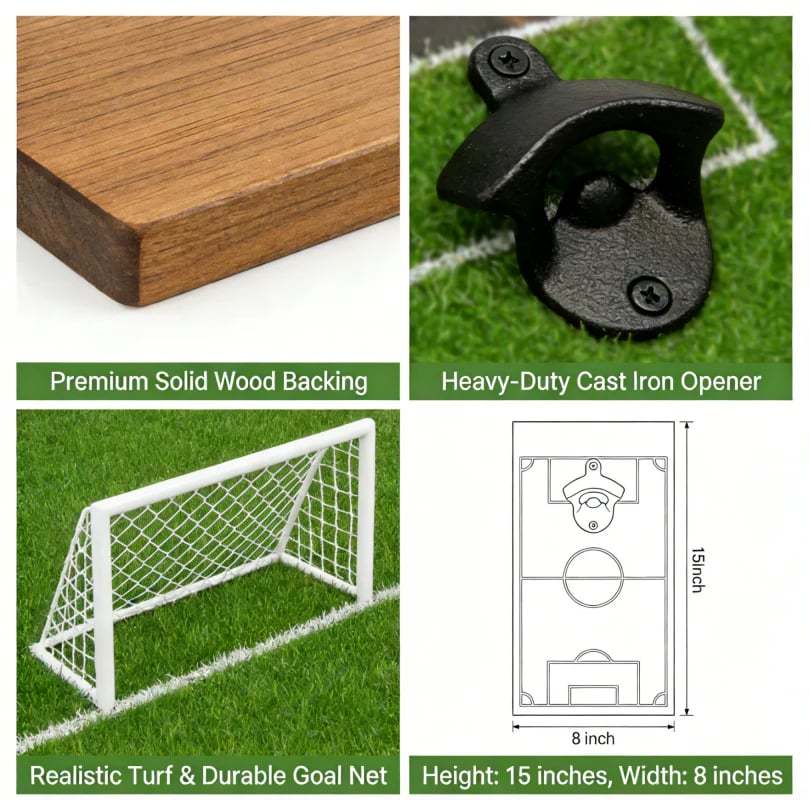 ⚽ Soccer Field Bottle Opener Wall Decor