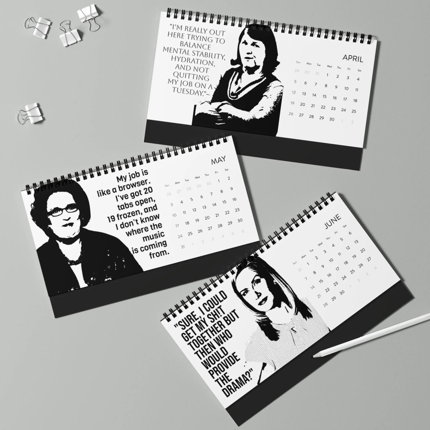 💥Sarcastic Office Quotes Desktop Calendar (2026)