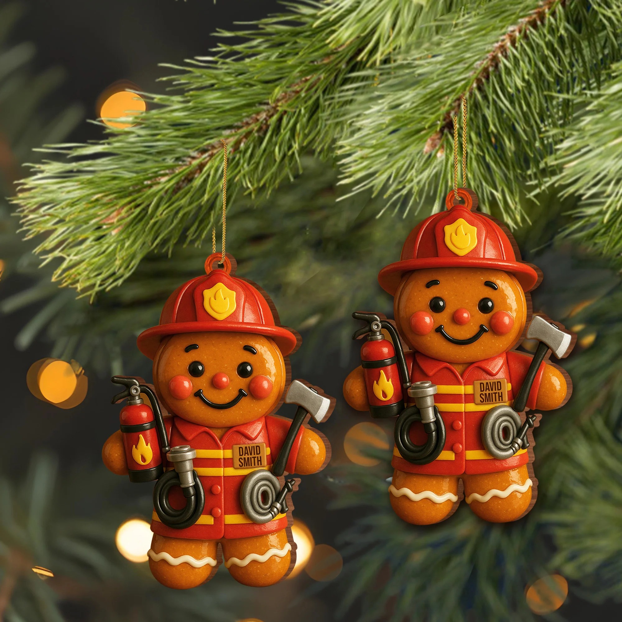 DIY Firefighter Gingerbread Ornament 🚒🍪