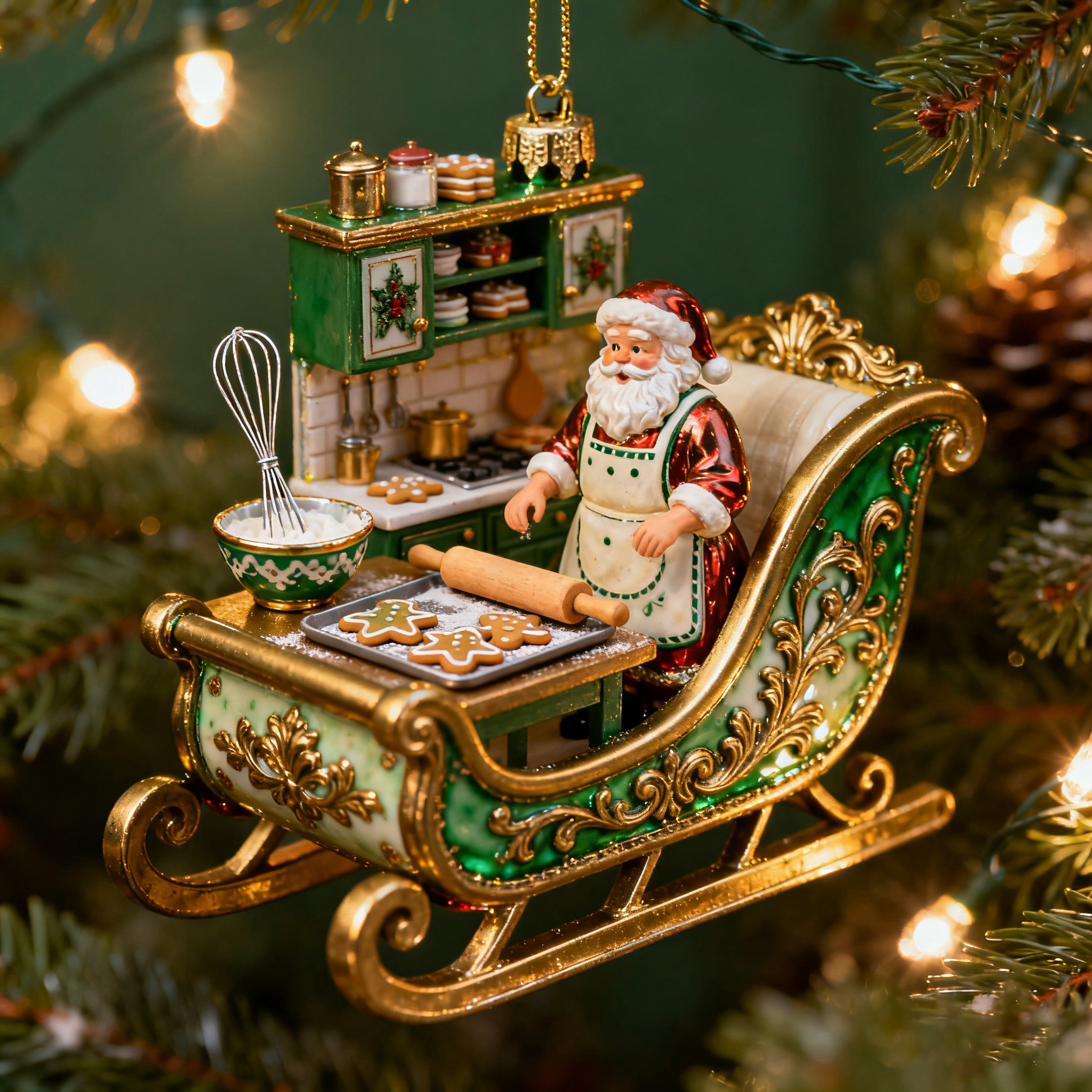 Santa's Fantasy Sleigh Ornament Collection