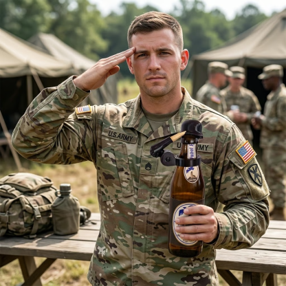 🪖🍺Soldier Salute Beer Bottle Helmet