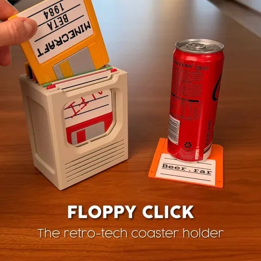 THE RETRO-TECH COASTER HOLDER💾