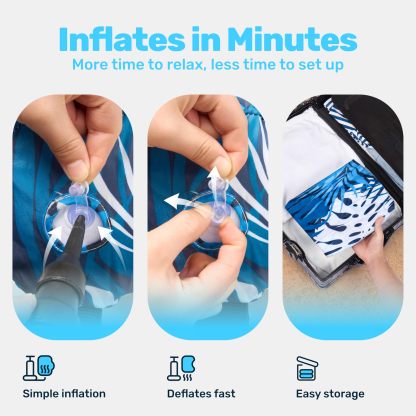 Adjustable Fabric-Covered Inflatable Pool Lounge Chair