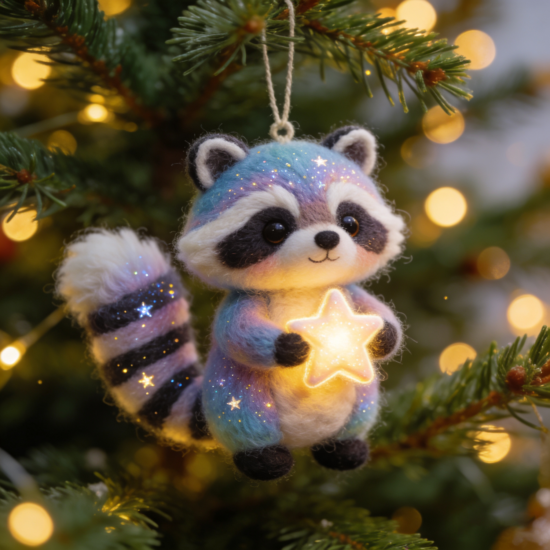 Enchanted Raccoon Christmas Ornaments Set🎄🦝