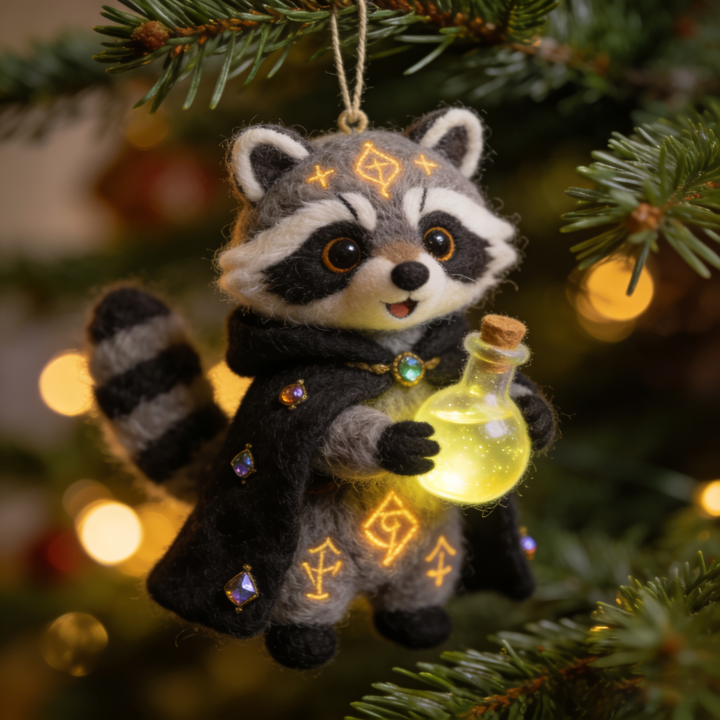 Enchanted Raccoon Christmas Ornaments Set🎄🦝