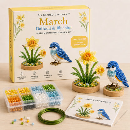 Birth Month Beaded Garden DIY Kit 🌸 Personalized Birthday Craft Gift