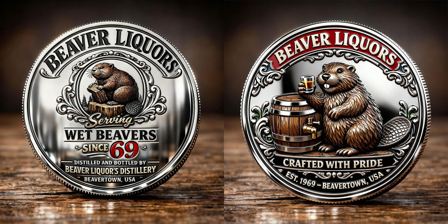 Funny Beaver Liquor Distillery Commemorative Coin