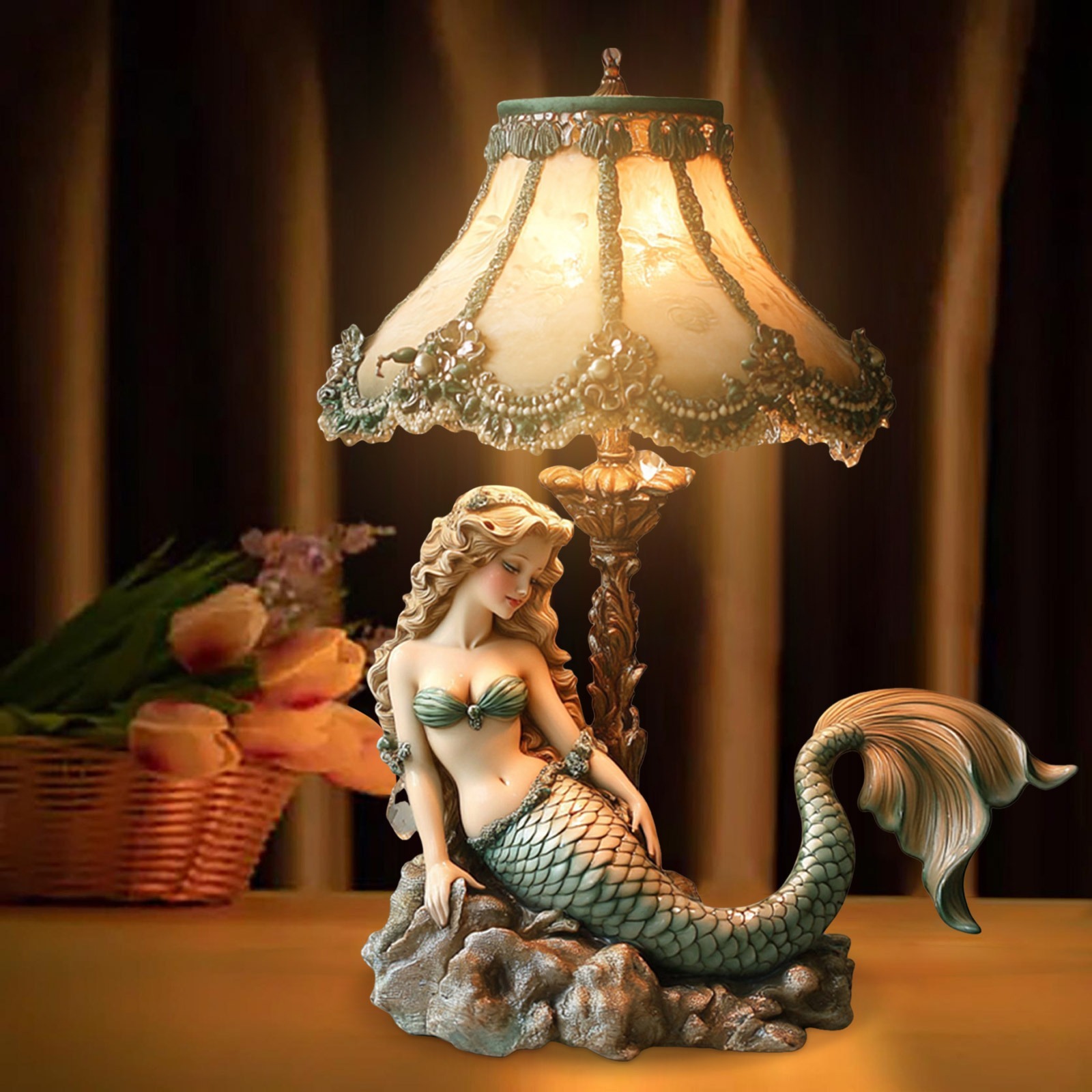 🏆Black Friday 60% OFF -✨ "Siren's Serenade" Nautical Glass Dream Lamp 🌌