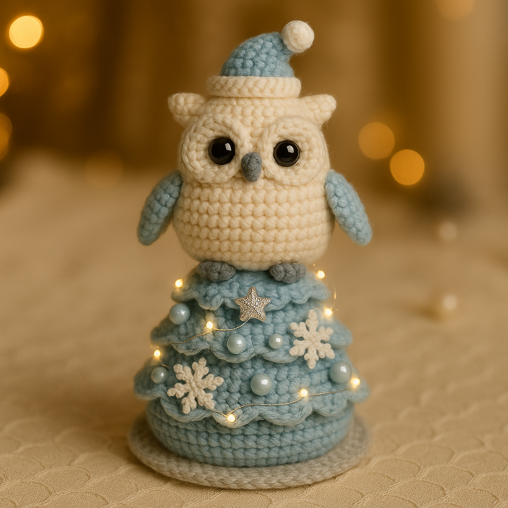🦉Crochet Christmas Owl Tree Ornament