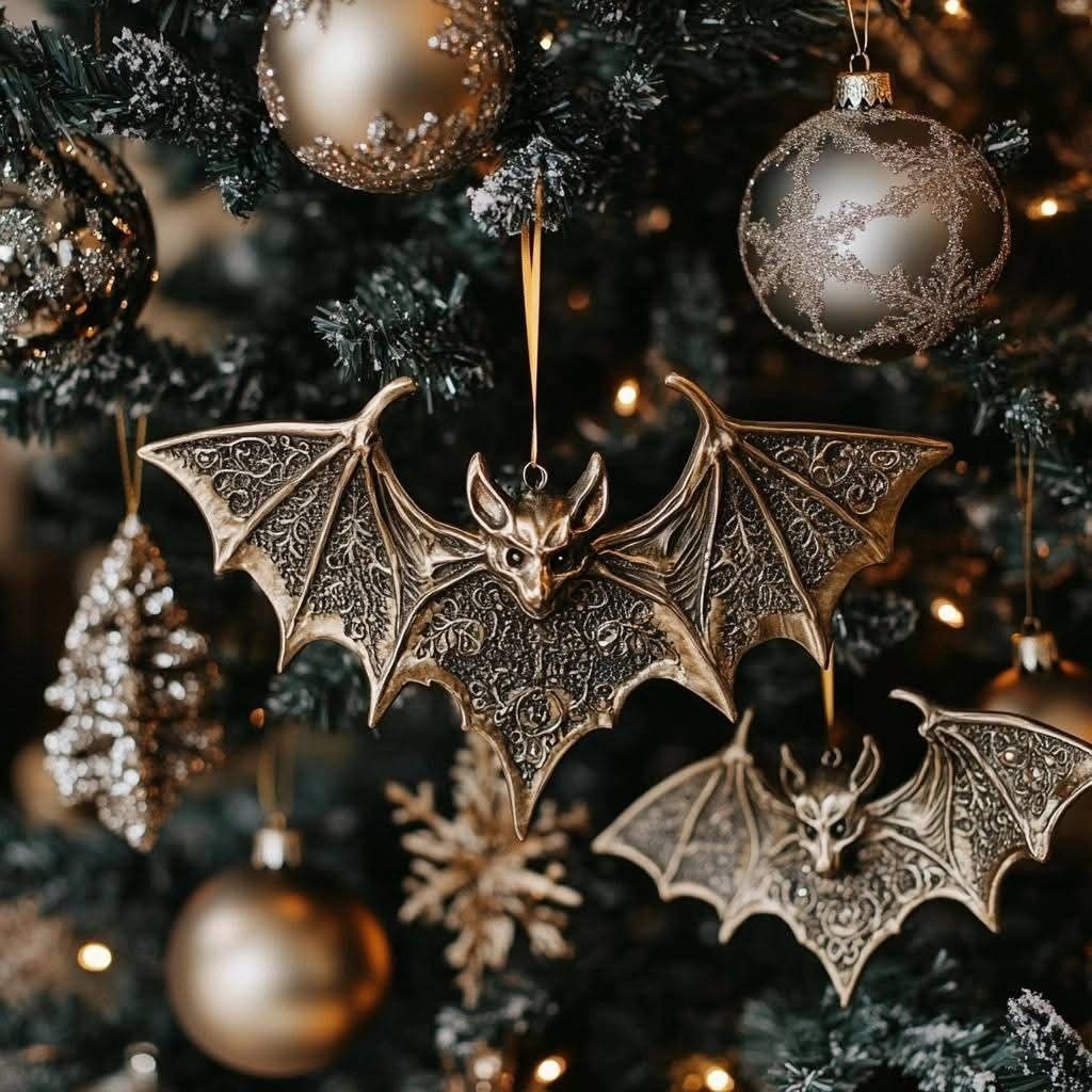 Gothic Bat Christmas Ornament 🦇✨
