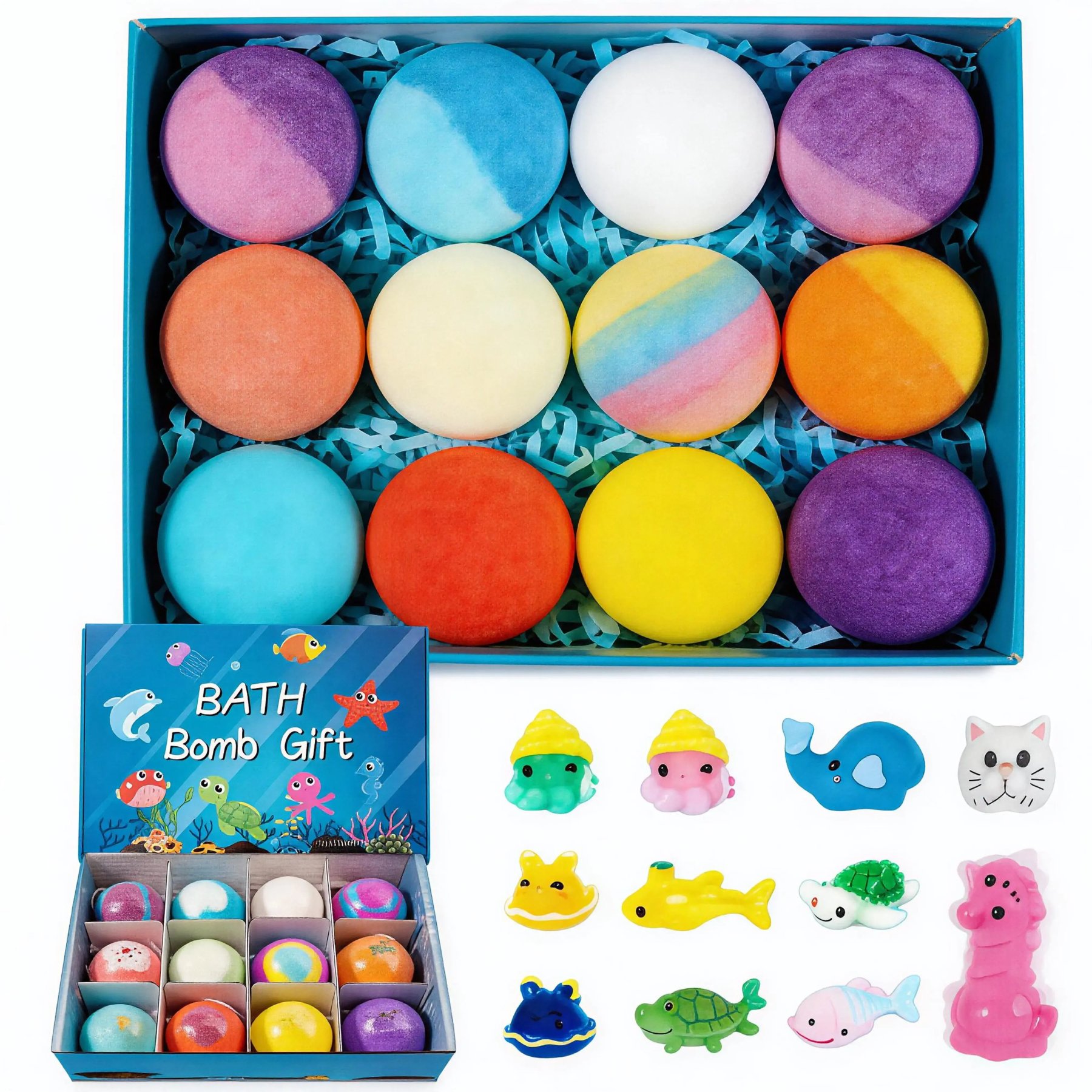 🛁🐣Bath Bombs For Kids – 12 Pack With Surprise Toys Inside, Easter Basket Stuffers