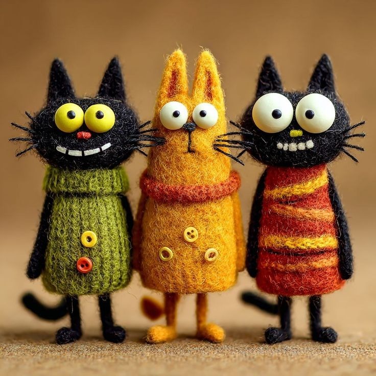 DIY Felt Cats Needle Felting Kit 🐱✨
