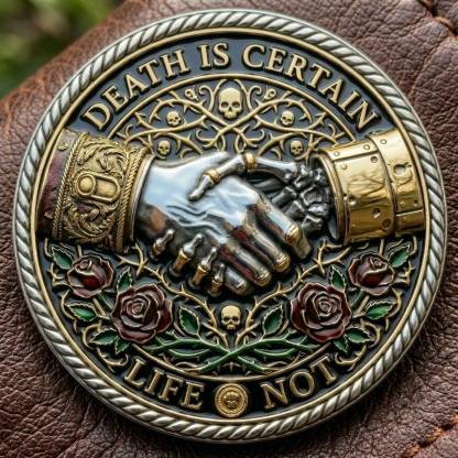 🌹💀Memento Mori Reflection 💎3D Carving Collector-Grade Coin