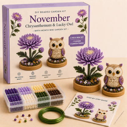 Birth Month Beaded Garden DIY Kit 🌸 Personalized Birthday Craft Gift