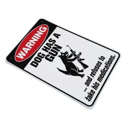 😻🐶Funny "Cat & Dog Refuse Meds" Metal Sign—Vintage Wall Decor🚪