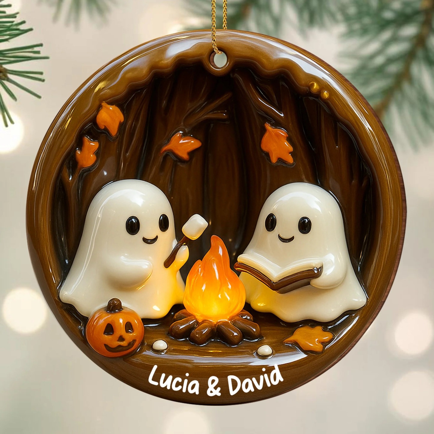 DIY Ghost Campfire Personalized Ornament 👻🔥