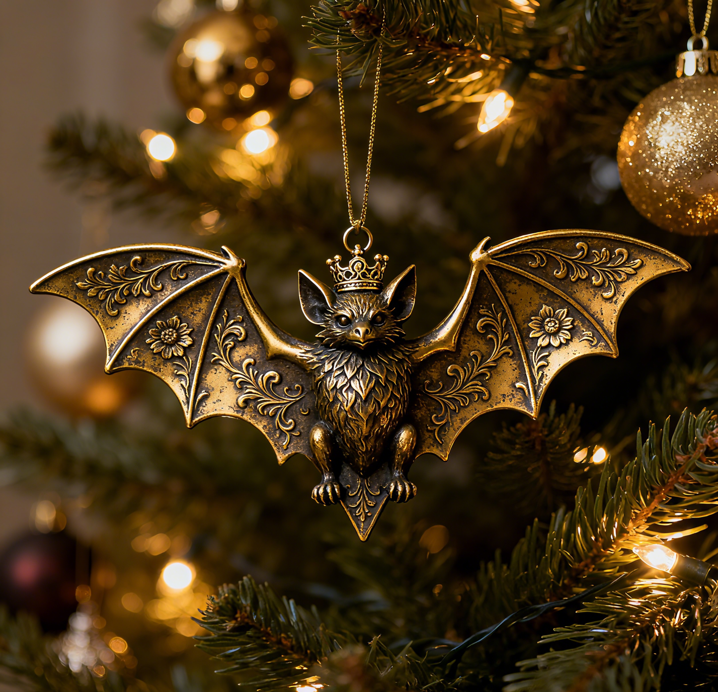 Gothic Bat Christmas Ornament 🦇✨