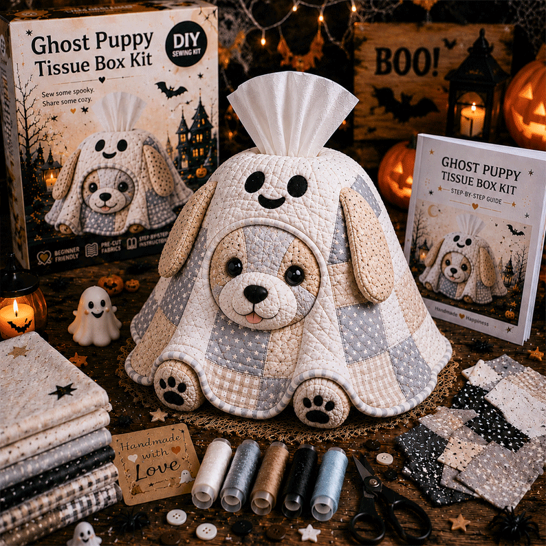 🔥40% Off Last Day - 🎃Halloween Patchwork Tissue Box DIY Sewing Kit