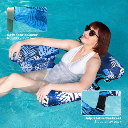 Adjustable Fabric-Covered Inflatable Pool Lounge Chair