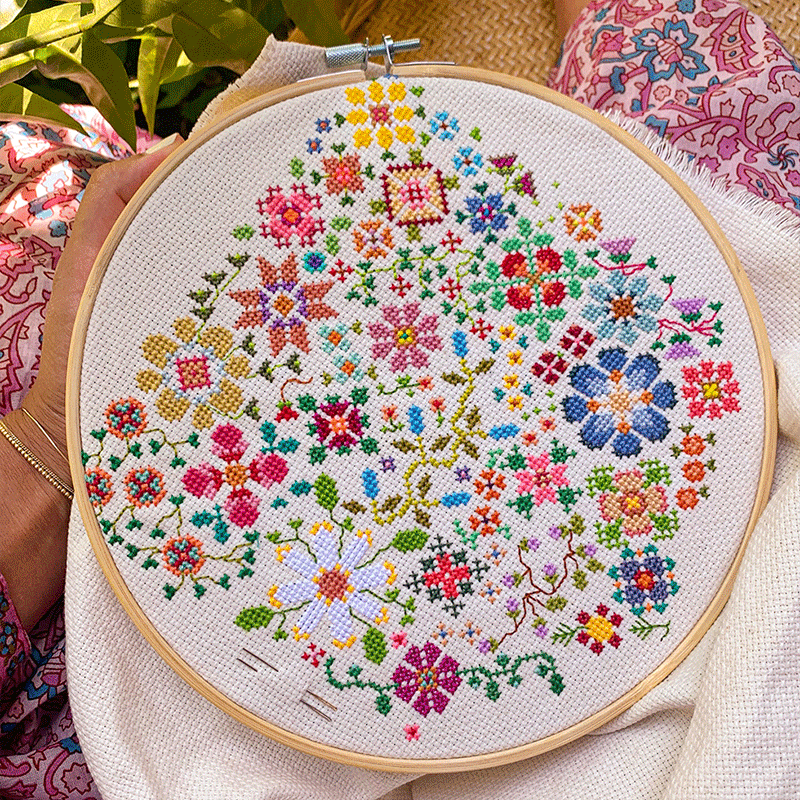 🌸"A Flower a Day" Cross Stitch Kit