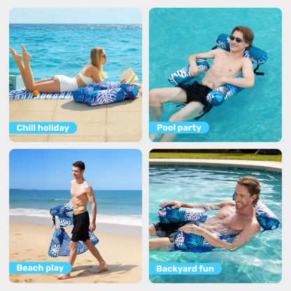 Adjustable Fabric-Covered Inflatable Pool Lounge Chair