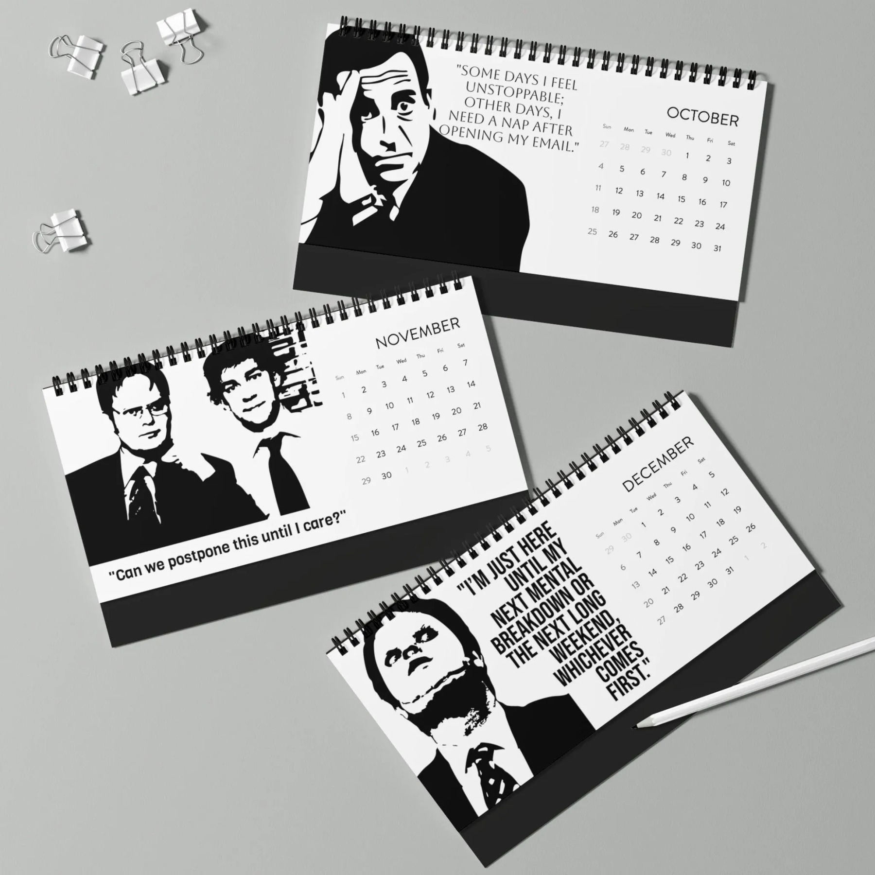 💥Sarcastic Office Quotes Desktop Calendar (2026)