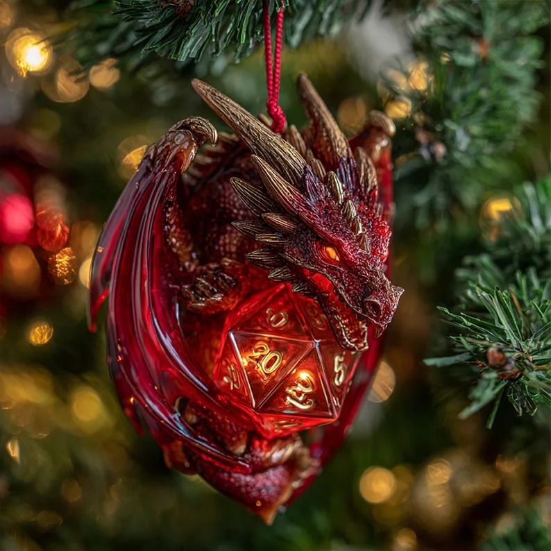 🔥 Black Friday Mega Deal: 50% OFF - Dragon & D20 Crystal Dice Ornament