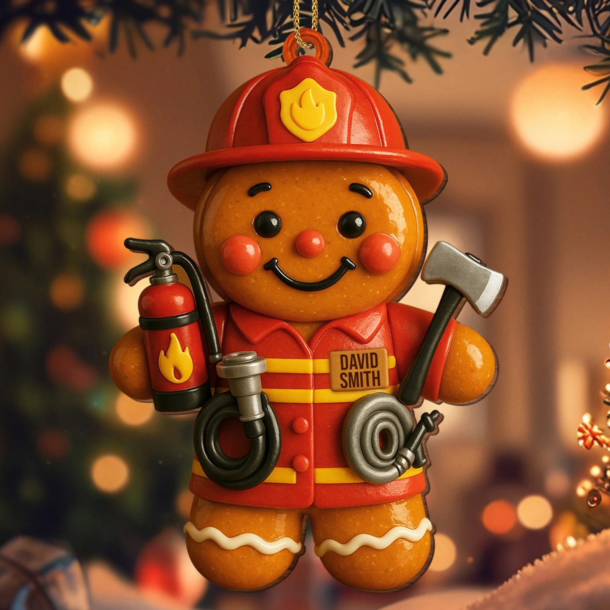 DIY Firefighter Gingerbread Ornament 🚒🍪