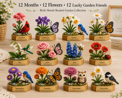 Birth Month Beaded Garden DIY Kit 🌸 Personalized Birthday Craft Gift