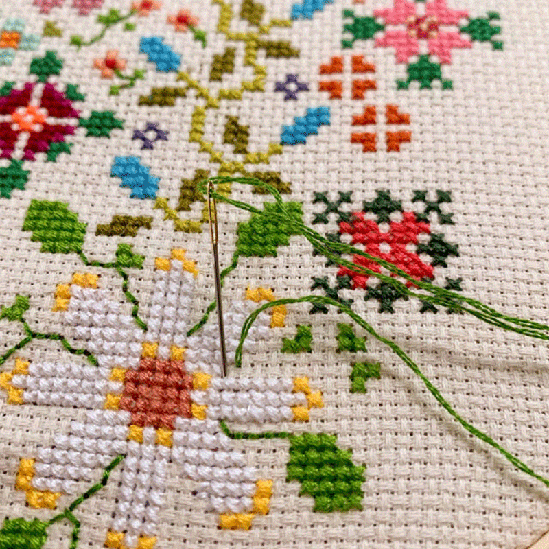 🌸"A Flower a Day" Cross Stitch Kit