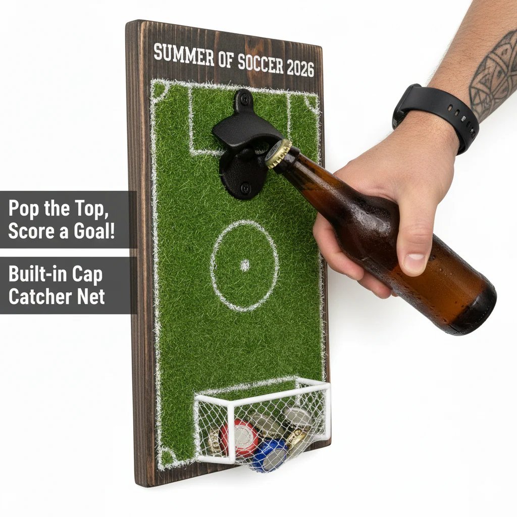 ⚽ Soccer Field Bottle Opener Wall Decor