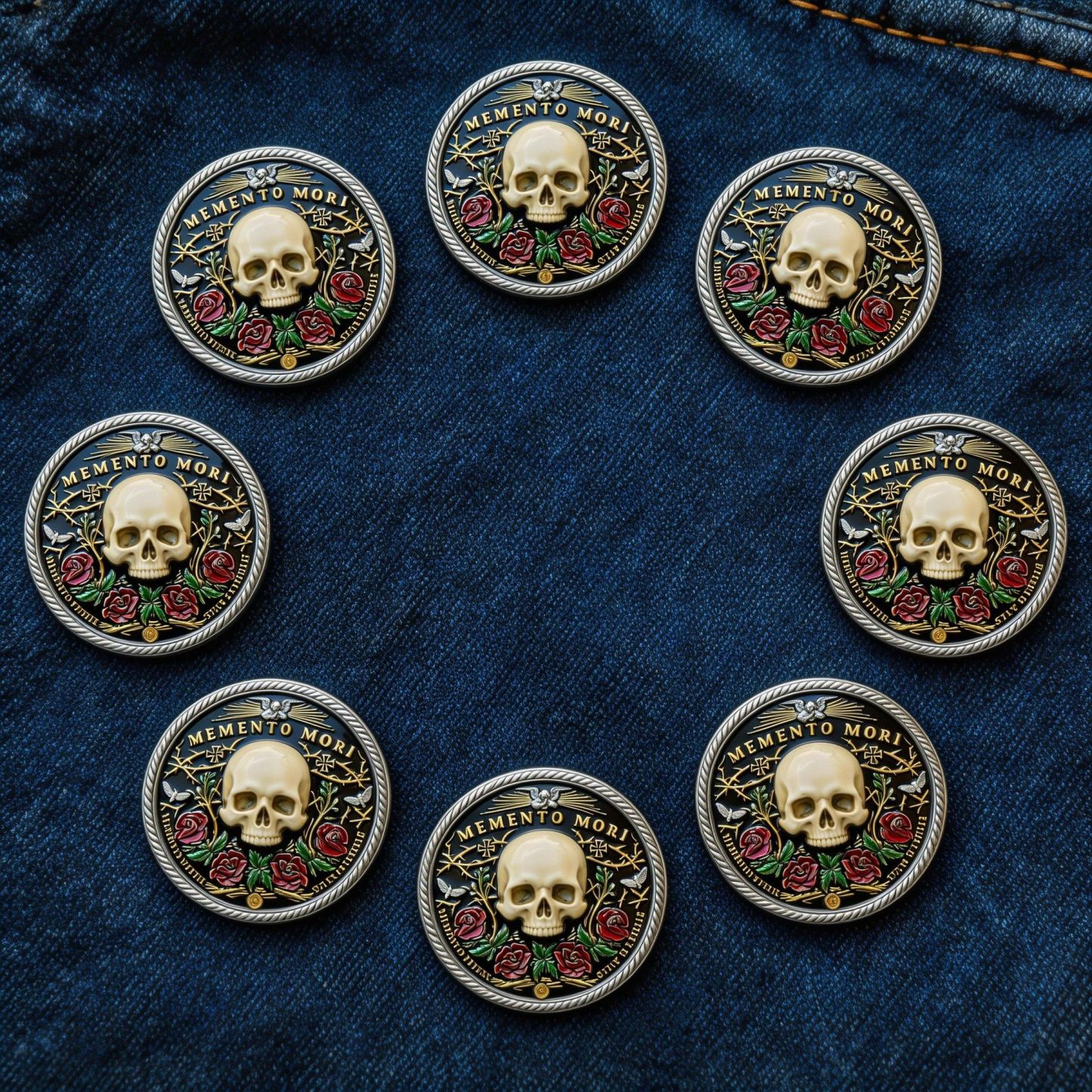 🌹💀Memento Mori Reflection 💎3D Carving Collector-Grade Coin