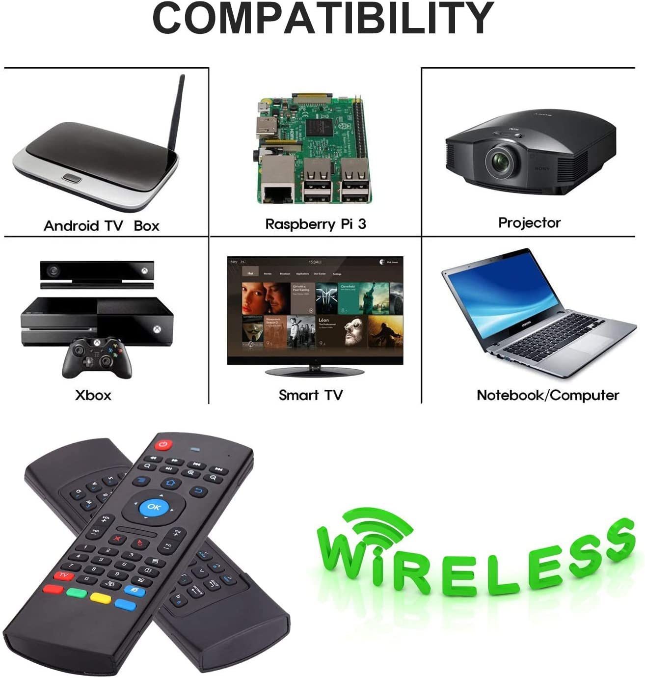 Air Mouse Remote, with Voice MX3 Pro 2.4G Android Box Remote with Mini Wireless Keyboard, Compatible for Android TV/Box/IPTV/Android Projector-Superbox Official Store