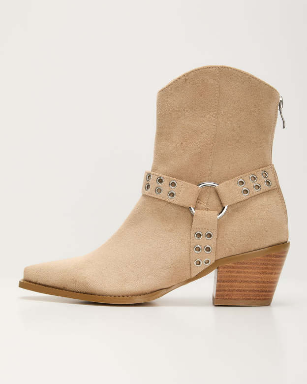 Wynnie Western Grommet Detail Booties-Matylis