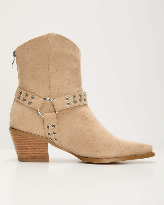 Wynnie Western Grommet Detail Booties-Matylis
