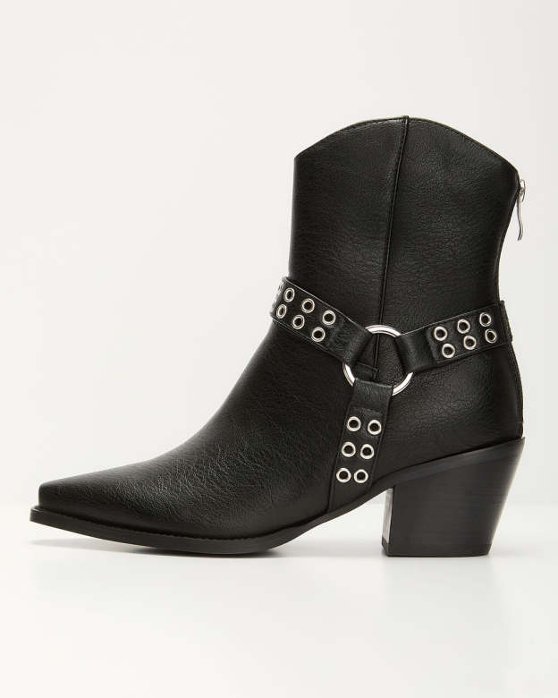 Wynnie Western Grommet Detail Booties-Matylis