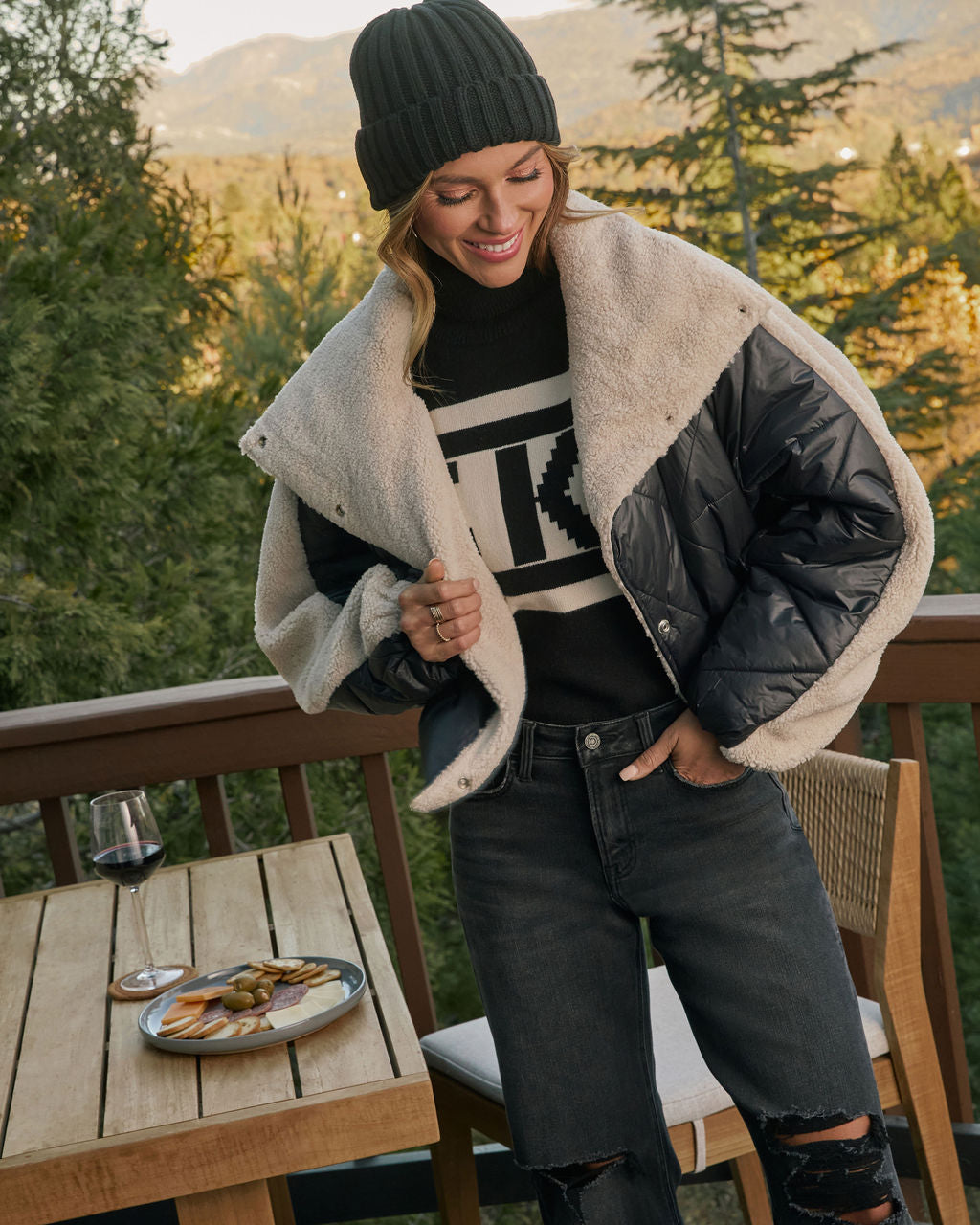 Wynnona Shearling Trim Quilted Coat-Matylis
