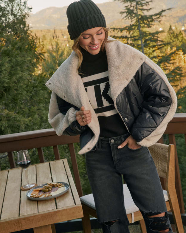 Wynnona Shearling Trim Quilted Coat-Matylis